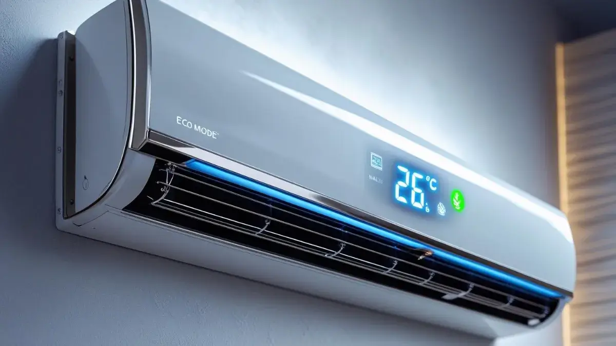 Modern smart home display highlighting the best AC temperature for energy saving